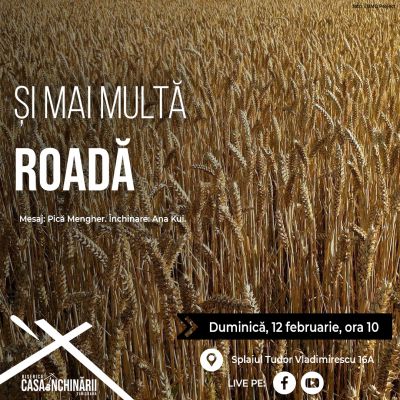 Duminica viitoare vorbim despre cum să avem „și mai multă roadă”