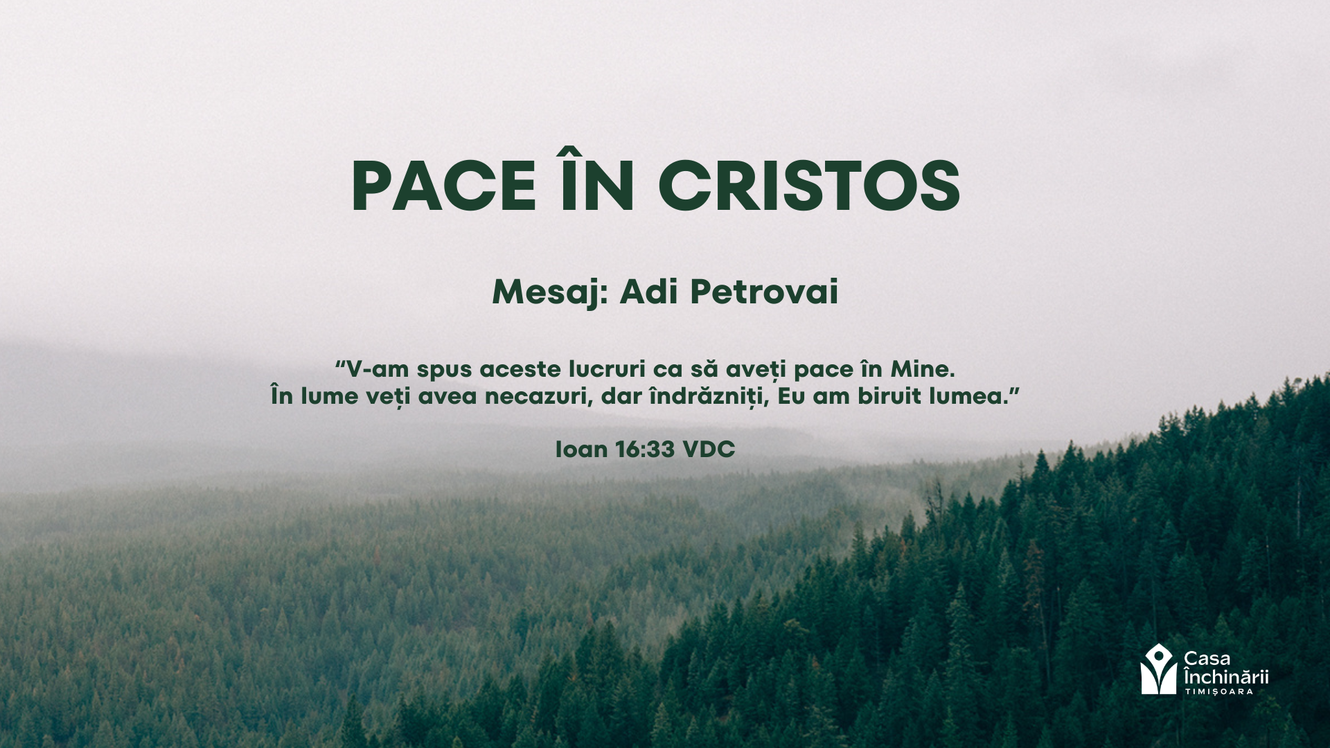 Pacea în Cristos