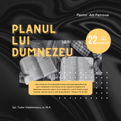 Planul lui Dumnezeu!